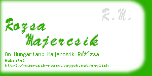 rozsa majercsik business card